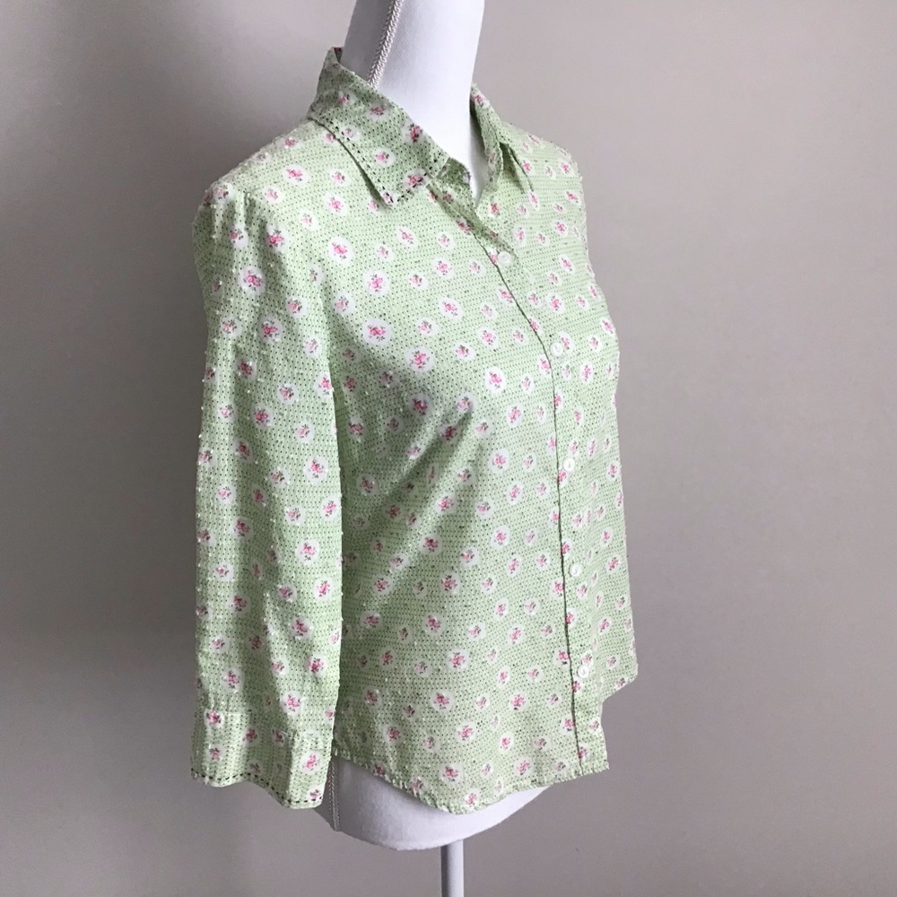 Rare Early 2000s Vintage Floral Blouse ASO Rory Gilmore in Gilmore Girls - Picture 7 of 12